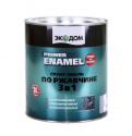 ЭкоДом грунт-эмаль по ржавчине 3 в 1 черный  0,9 кг./6