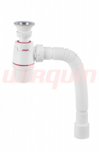 Сифон WIRQUIN NEO с выпуском 1 1/4х40мм и гофротрубой L800 мм.40х40/50 мм 30987071/30987065 В* 35 мб