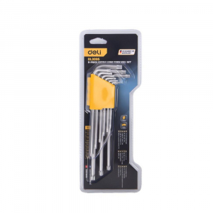 Набор шестигранных ключей сверхдлинных (10,15,20,25,27,30,40,45,50) 9шт 220428 Deli DL3095