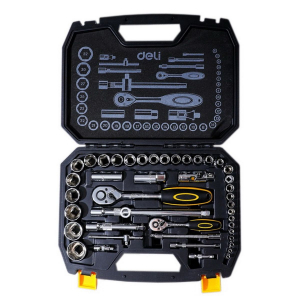 Набор торцевых головок и ключей 44 предм. сталь, кейс 147043 Deli DL1044