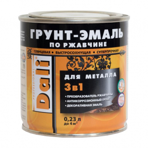 ДАЛИ Грунт-эмаль по ржавчине гладкая Серый  0,23 л. /6  RAL 7004 СНЯТО