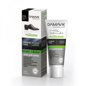 DAMAVIK Крем для обуви с СИЛИКОНОМ в алюм.тубе 75мл, черный/24
