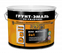 ДАЛИ Грунт-эмаль по ржавчине гладкая Серый графит 10 л.  RAL 7024 