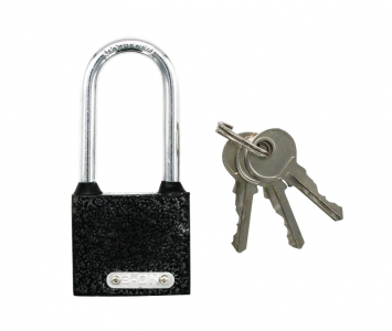 Замок навесной влагонепроницаемый с длин.дуж. 38мм чугун, автомат.запирание 22-01-438 ON
