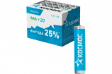 КОСМОС алкалиновые батарейки AAA 20 шт в кор LR03/20/640