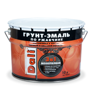ДАЛИ Грунт-эмаль по ржавчине молотковая  Медный  10л. 