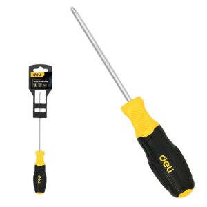 Отвертка крестовая PH-1х100мм сталь двухк.рукоятка 183567 Deli DL635100N