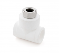 Тройник с накидной гайкой PPR 25х 3/4, белый, RTP/80/20/14271