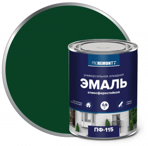 ПРОРЕМОНТ  эмаль ПФ-115 Зеленый 0,9 кг. /10 ТУ