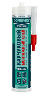 DONEWELL Клей монтажный унив. каучук. DBK-407, прозрачн, 310 мл/12 НОВИНКА