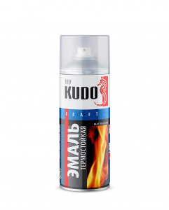 KUDO Эмаль термостойкая 5003 белая, аэроз.краска 520ml/12  KU-5003
