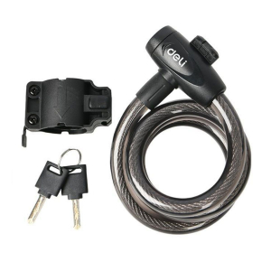 Замок тросовый велосипедный 10х1000мм два ключа 167639 Deli DL508061