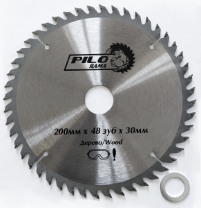 Диск пильный по дереву 200х20мм 48 зуб. + кольцо /10/40  502048 Pilorama