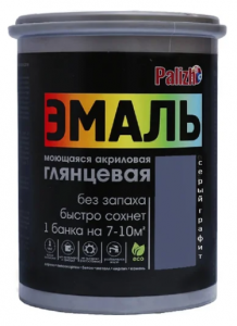 Палиж эмаль акр. глянцевая №611 графитовый серый RAL 7024 1кг/ 6 НОВИНКА