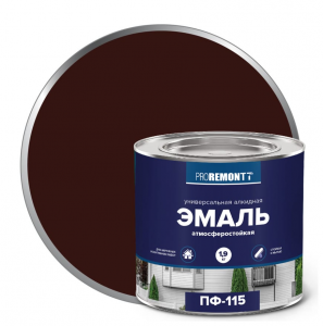 ПРОРЕМОНТ  эмаль ПФ-115 Шоколадно-коричневый 1,9 кг. /3 ТУ