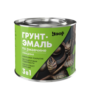 УЗОР Грунт-эмаль по ржавчине 3 в 1 зеленая глянц  1,8 кг./6  