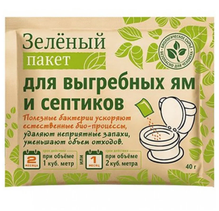 Зеленый пакет для выгребных ям и септиков 40гр ДОКТОР РОБИК 111/24