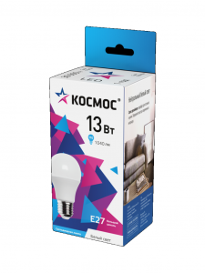 Лампа светодиодная  A60 13W E27 4500K КОСМОС  кратно 10 /80