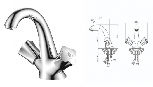 Смеситель д/раковины 21100VG VIGO Б  /8 - в РАСПРОДАЖА 