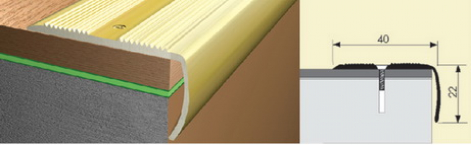 Угол 40*22 мм 1,8 алюминий РП 10