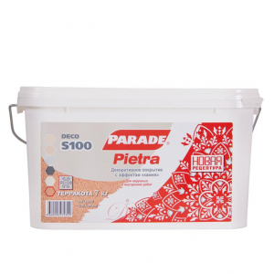 ПАРАД S100 Stone effect декоративная штукатурка Терракотта 7 кг