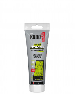 KUDO HOME Strong Клей для сильного монтажа, на акр.осн, бел, тюбик 200 мл/12