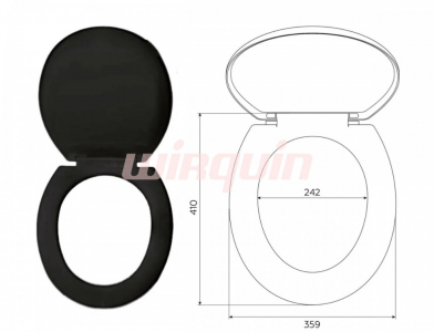 Сиденье для унитаза Стандарт пластиковое с креплениями ЧЕРН/20985563/5