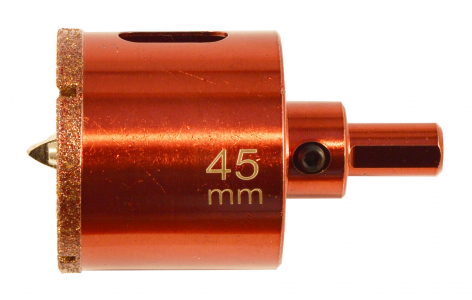 Буровая коронка алмазная с напр.сверлом по керамограниту и мрамору  45мм 154045 Hardcore