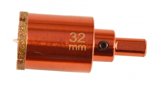 Буровая коронка алмазная с напр.сверлом по керамограниту и мрамору  32мм 154032 Hardcore