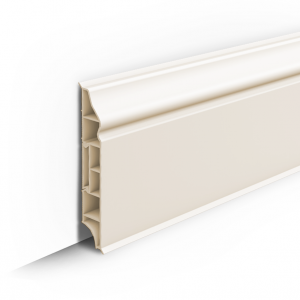 Дюра фигурный 033 Плинтус напольный 80мм Кремово-белый  2,2м Идеал /10  ИД-ПФ80