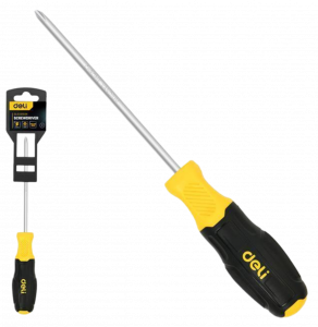 Отвертка крестовая PH-1х125мм сталь двухк.рукоятка 183569 Deli DL635125N