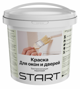 СТАРТ краска акрил.для окон и дверей супербелая 1 кг./9
