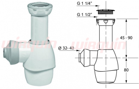 Сифон "ВСЕ В ОДНОМ" универсальный для раковины и мойки, "PUSH-FIT" выход от 32 д/60   31180002 