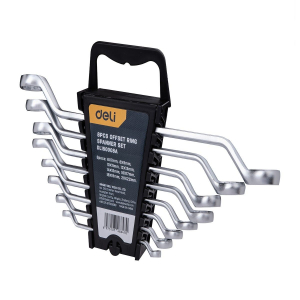 Набор накидных изогнутых гаечных ключей 8шт (6-22мм)  98320 Deli DL150008А