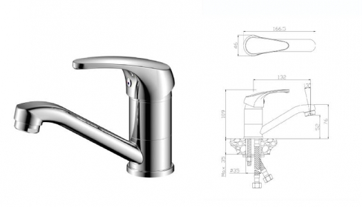 Смеситель д/раковины поворотный  02110AV AVILA   /10 - в РАСПРОДАЖА 