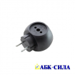 Тройник Шар 3х2Р без з/к 16А 220В  чёрный/ РВ-043       АБК/52067004