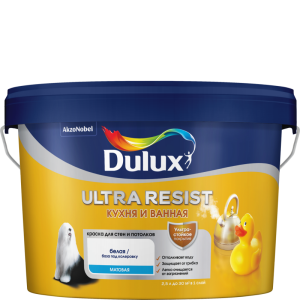 Dulux ULTRA RESIST Кухня и Ванная мат. BC  2,25л.  краска мат.  5255572 / 5757408