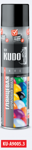 KUDO Акр.Унив.RAL9005 черная высокогл.аэрозоль,800мл./12  KU-A9005.3