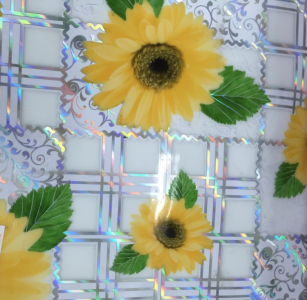 Гибкое стекло с рисунком толщ.0,6мм*1,0м*20м непрозрачная	4293-3подсолнух