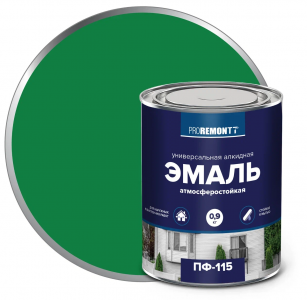 ПРОРЕМОНТ  эмаль ПФ-115 Ярко-зеленый 0,9 кг. /10 ТУ