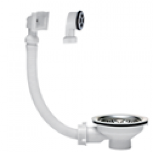 Выпуск для мойки с нерж.чаш. д.114мм  и перелив.круглым и прямоуг 30987086 											