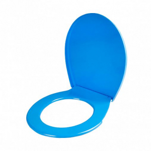 Сиденье для унитаза с бол.крышкой "Виктория" голубое 20980513***