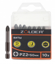Биты для отверток PZ2  50мм (10 шт) сталь 25010 333354 Zolder 