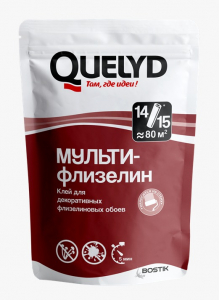 Quelyd МУЛЬТИ-ФЛИЗЕЛИН  клей обойный 450 г.зип-пак/16/480   50035119