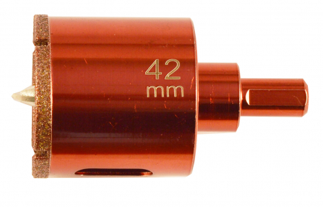 Буровая коронка алмазная с напр.сверлом по керамограниту и мрамору  42мм 154042 Hardcore