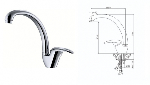 Смеситель д/кухни 08430LR LERIDA   /10 - в РАСПРОДАЖА 