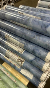 Гибкое стекло с рисунком толщ.0,6мм*1,0м*20м непрозрачная	M051-3мрамор голуб