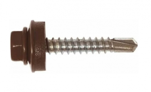 Саморез кров.5,5х19 RAL8017 Шоколадно-коричневый (250)