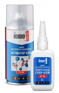 KUDO Набор д/экспресс склеивания 2хкомп.50г+210мл/24