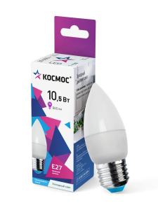 Лампа светодиодная СВЕЧА CN 10,5W E27 6500K КОСМОС  кратно 10 /80